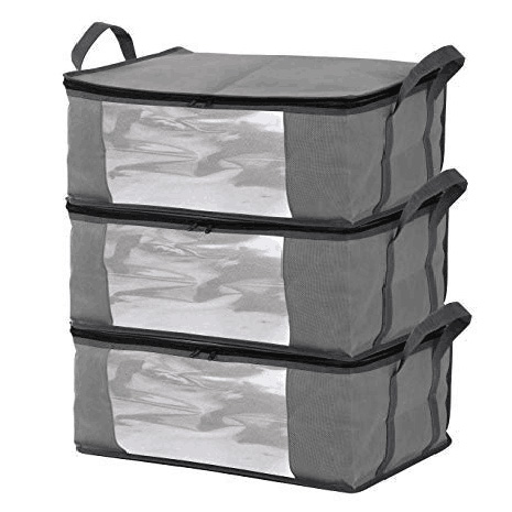 Ewei's HomeWares SSB63GREY-2.0 Bins Bags Sweater, Clothes Containers, Closet Organizers and Storage, Light Gray